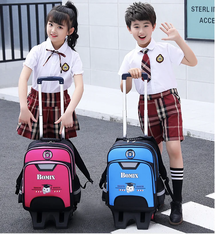 

Kids Luggage Set Children Travel Trolley Hard Suitcase waterproof School Bag trolley school bag, Black