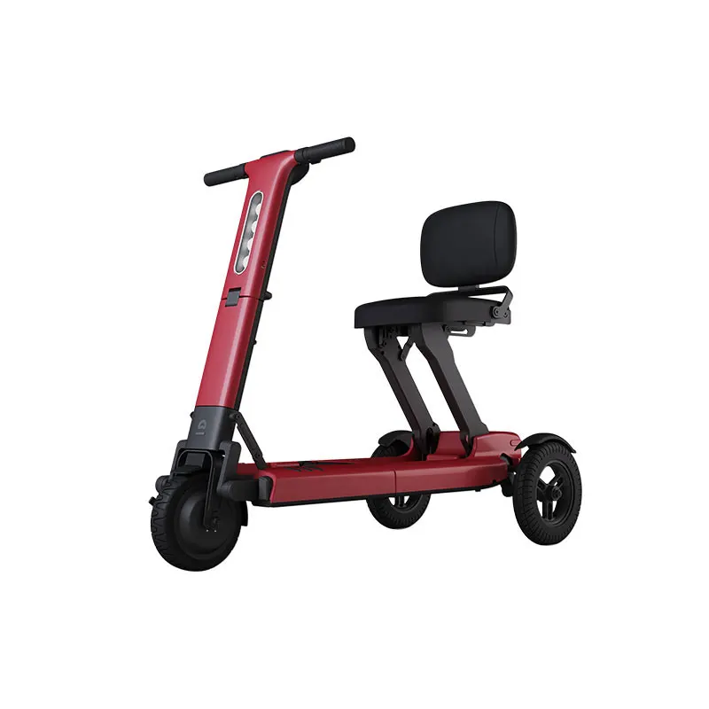 

A small three-wheeled electric vehicle for the elderly with three wheels