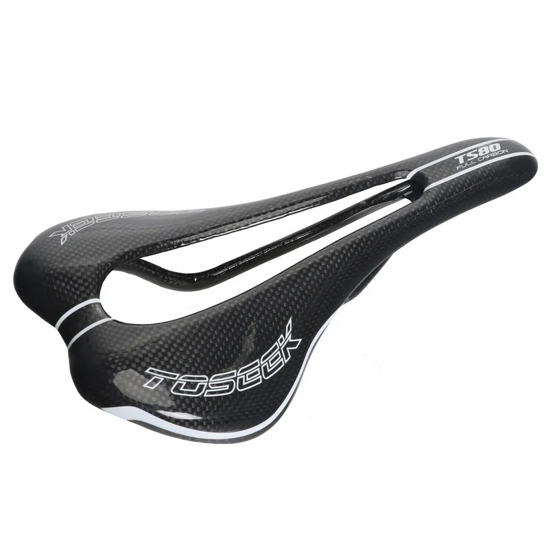 

TOSEEK 3K Full Carbon Fiber Bicycle Saddle Mountain MTB Road Ultralight High Performance Hollow Saddle Seat Gloss/Matte, Black+ gloss/matte