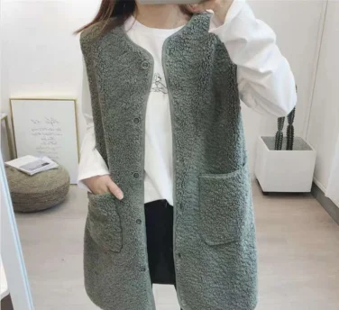 
Thick Casual Custom Sweater Ladies Winter Knit Sweater Vest 