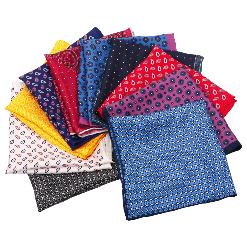 Hamocigia Factory Manufacturer Handmade Custom Silk Printed Handkerchief Men Pocket Square