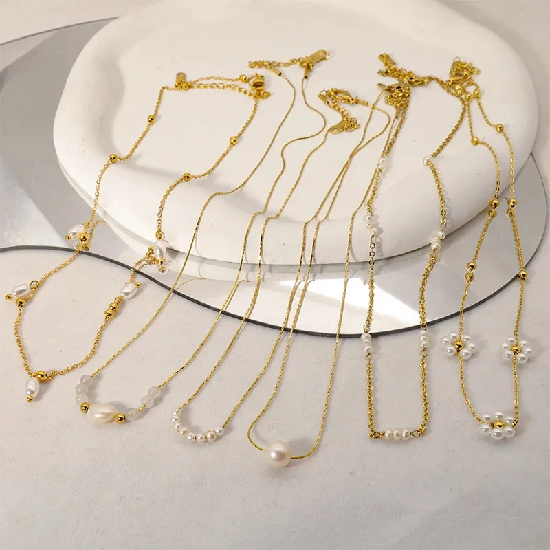 RINNTIN GPN Custom Real Natural Baroque Pearl Pendant Jewelry 925 Sterling Silver Gold Plated Freshwater Pearl Necklace Set