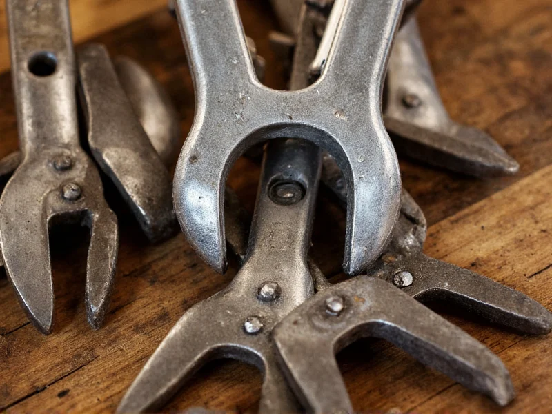 Shiny restored vintage tools with protective oil coating