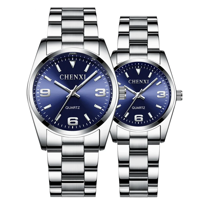 

2021 Luxury Style Men Women Watch Elegant Stainless Steel Quartz Clock Wristwatch For Lovers Couples, Many colors are available