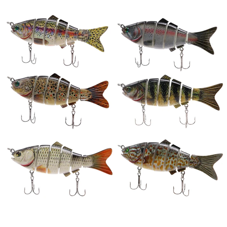 

6 Segments artificial fishing lure bait multi jointed lifelike swimbait lures hard crank baits, #1-#6