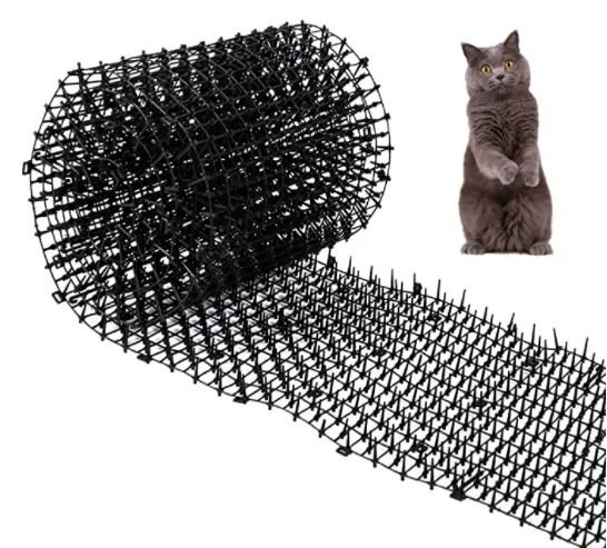 

Cat Scat Mat With Plastic Spikes Prickle Strips Anti-Cats Network Digging Stopper Pest Repellent 200CM, Black