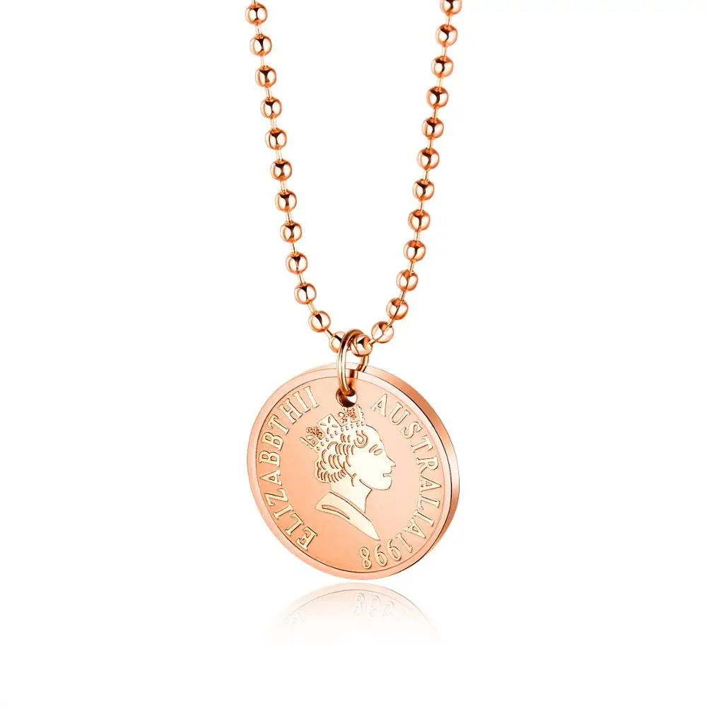 

Fashion coin pendant 18K gold necklace for women GX1478