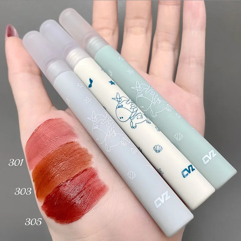 

CVZ Small Ice Stick Velvet Lip Gloss Set Mud Lip and Cheek Tint Cheap Matte 3 in 1 Lip Kit