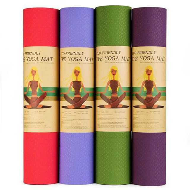 

China Manufacturer High Quality Large Thick Non Slip Custom Print Jump Rope Mat Anti Slip Pilate Exercise TPE Yoga Mat 6mm, Picture