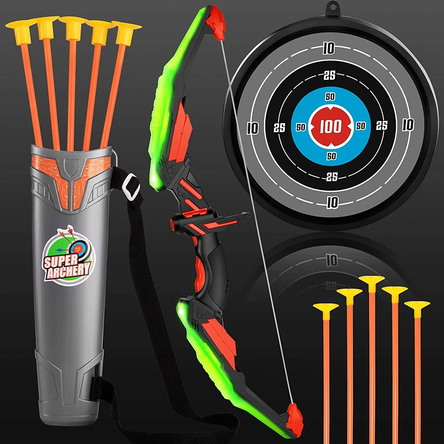 

Kids toys Shooting bow and arrow set outdoor boys and girls temi, Picture color