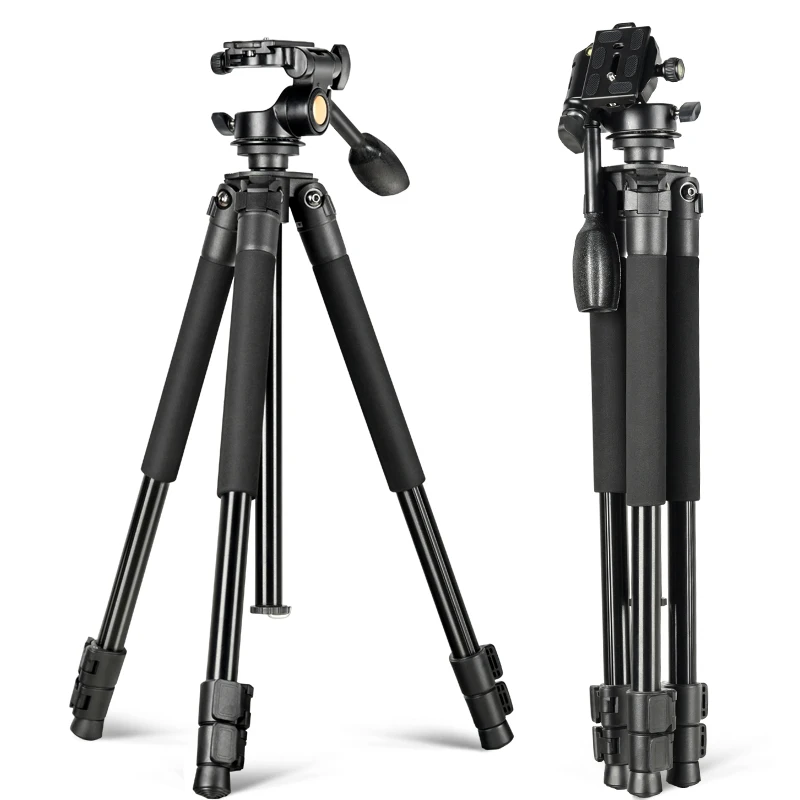 

Q336 professional photography aluminum alloy tripod max height 150cm,360 degree three-dimensional handle panoramic head, Golden
