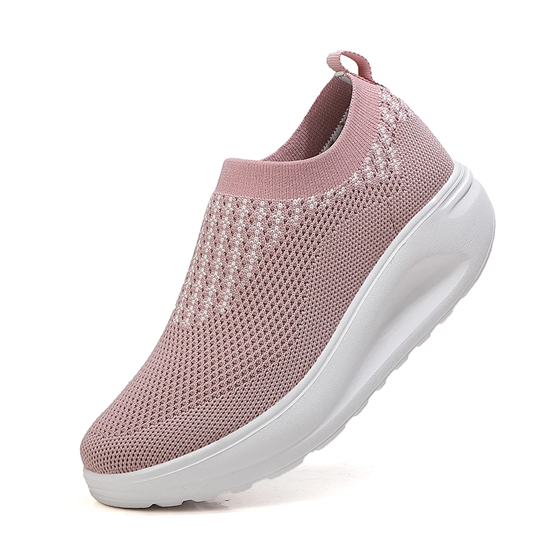 

Wholesale RUIDENG Breathable Zapatos Casuales Knit Upper EVA Thick Sole Women's Casual Shoes Platform Fashionable Casual Shoes
