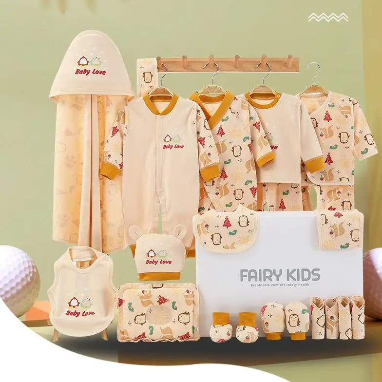 

Queena 20 pieces of baby gift box set spring and autumn winter newborn clothing gift full moon baby newborn products pure cotton, Picture