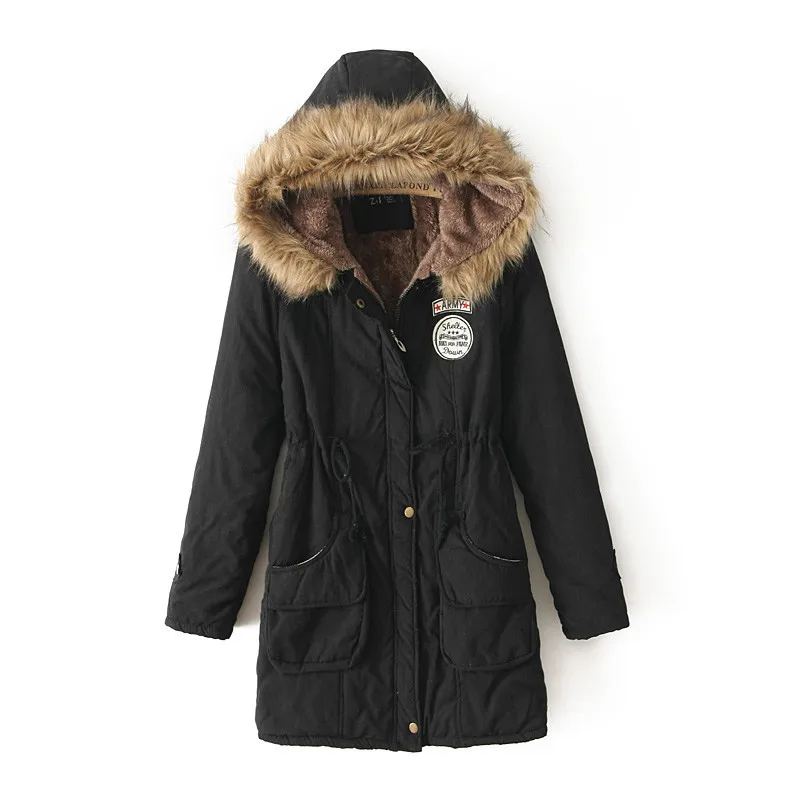 

Female Autumn Winter Warm Hooded Cotton Fur Jacket Plus Size Long Cotton-Padded Clothes Coat, 15colors