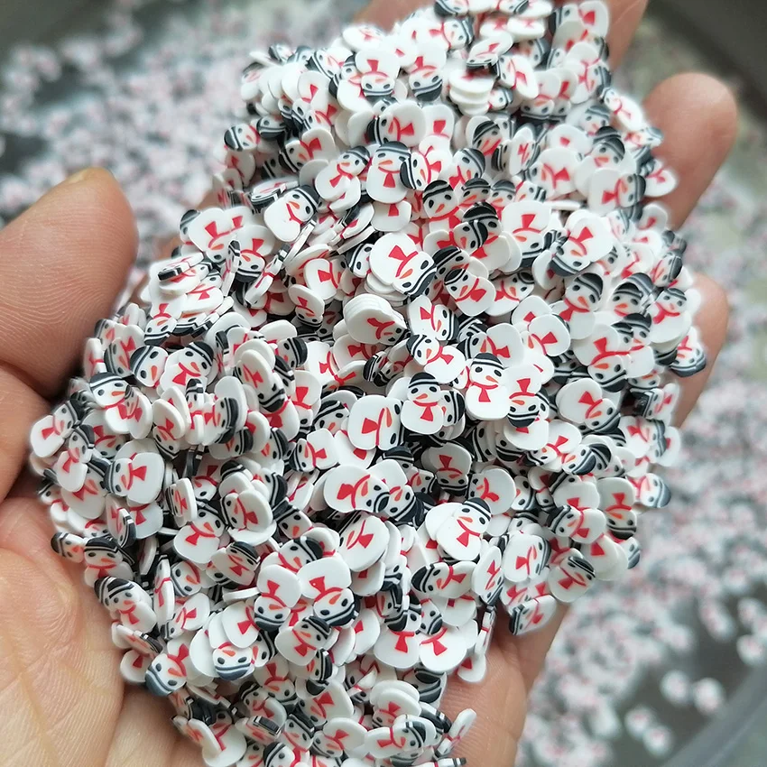 1000g DIY Craft Slime Sprinkles 5mm Christmas Snowman Polymer Clay Sprinkles Slices