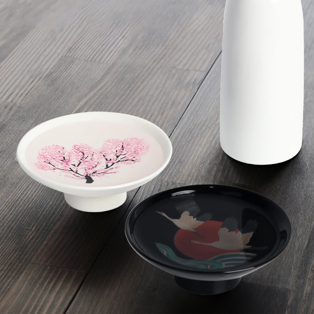 

Small Set Gift Traditional Sakura 50 ML Wholesale Japanese Custom Ceramic Sake Cup, Black/white