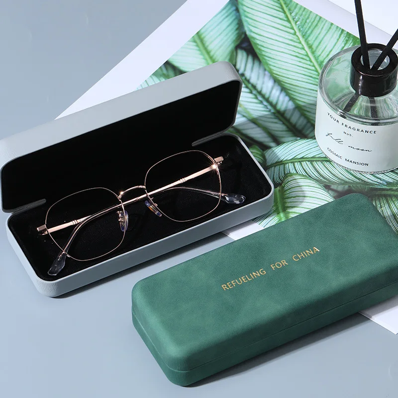 

Exquisite fashionable leather glasses case custom logo storage box, Customized color