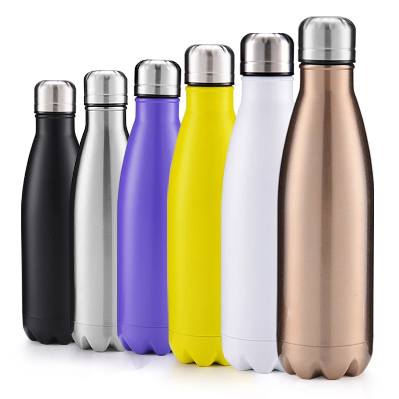 Wholesale 304 stainless steel 500ml cola bottle vacuum flask  insulated cola-shaped water bottle custom logo cola bottle