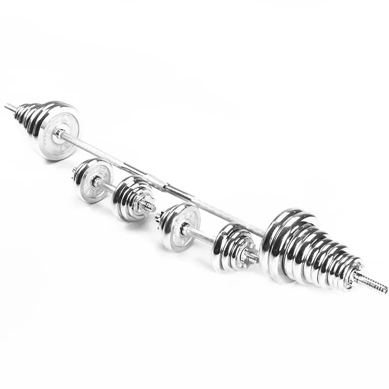 

Gym Cross Bodybuilding Professional chrome coated plated cast iron Barbell Weight Plate, Silver