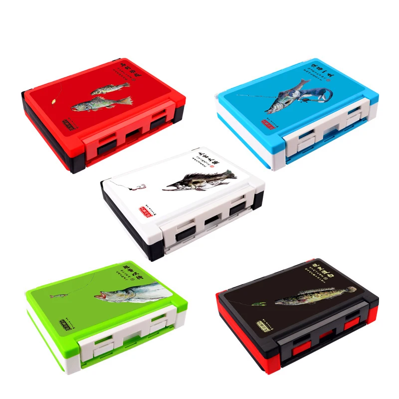 

Wholesale 5colors Fishing Tackle Bait Storage Boxes Portable Double-Sided Lure Hook Organizer Mini Utility fishing tackle box