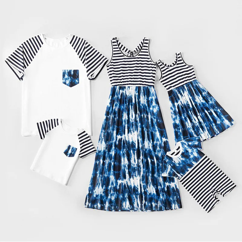 

Morden style matching outfits items elegant dady mom and son clothes