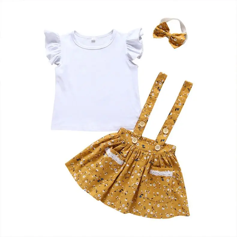 

2021 organic cotton RTS blanks NO MOQ cup-sleeve tshirt summer short sleeve casual baby girls t shirts, Picture