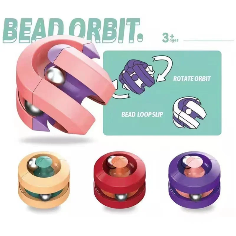 

Adult Bead Orbit Stress Release Fidget Toys Deformation Fingertip Spinner Sensory Pinball Gyro Rotation Bead Orbital Ball Toy