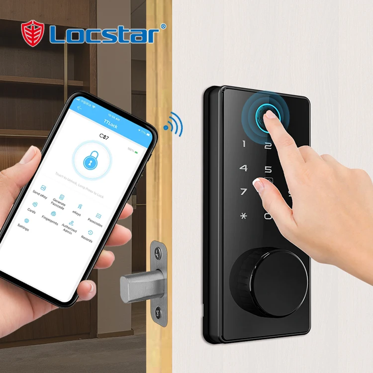 

Smart RIM Deadbolt Auto Lock Fingerprint Password App Control TTLOCK TUYA APP Card Door Lock