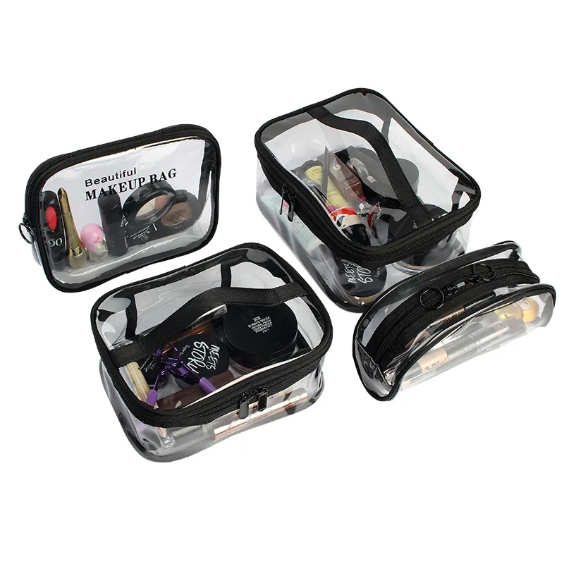 

custom logo transparent clear pvc cosmetic bag case makeup bag