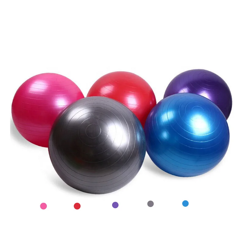 

Pilates Yoga Ball of Gym Fitness Equipment Children Playground Ball Glossy Colorful PVC Ball Indoor, Pink, purple, blue, grey, red
