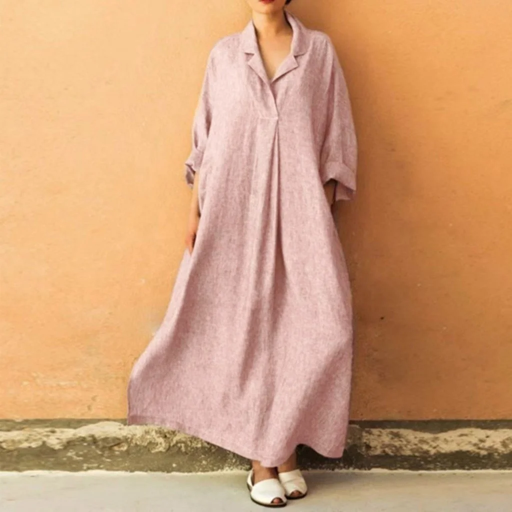 

Australia fashion design Solid color hemp dress cotton linen dress with pocket sleeveless loose cotton linen dress