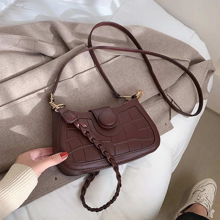 

2020 new trendy stone pattern women shoulder bag messenger underarm bag, Khaki,purplish,black,beige