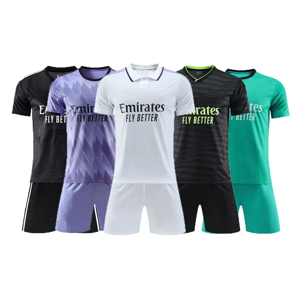 

2022 Wholesale Thailand Quality Soccer wear Team Jerseys Uniform Set Custom Club Logo Football Jersey