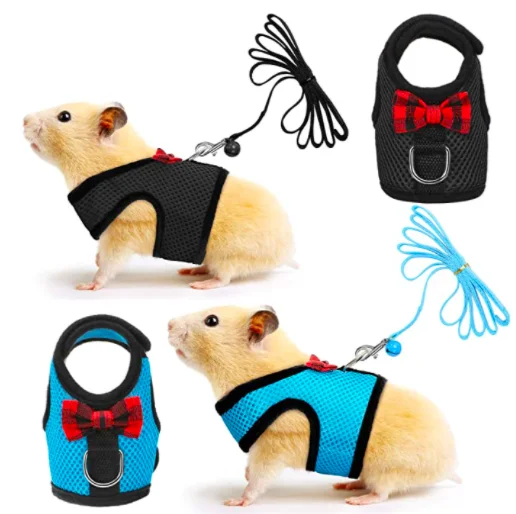 

Rabbit Mesh Soft Harness Clothes With Leash Vest Lead for Hamster Bunny Small animal pet accessories Belt lead set