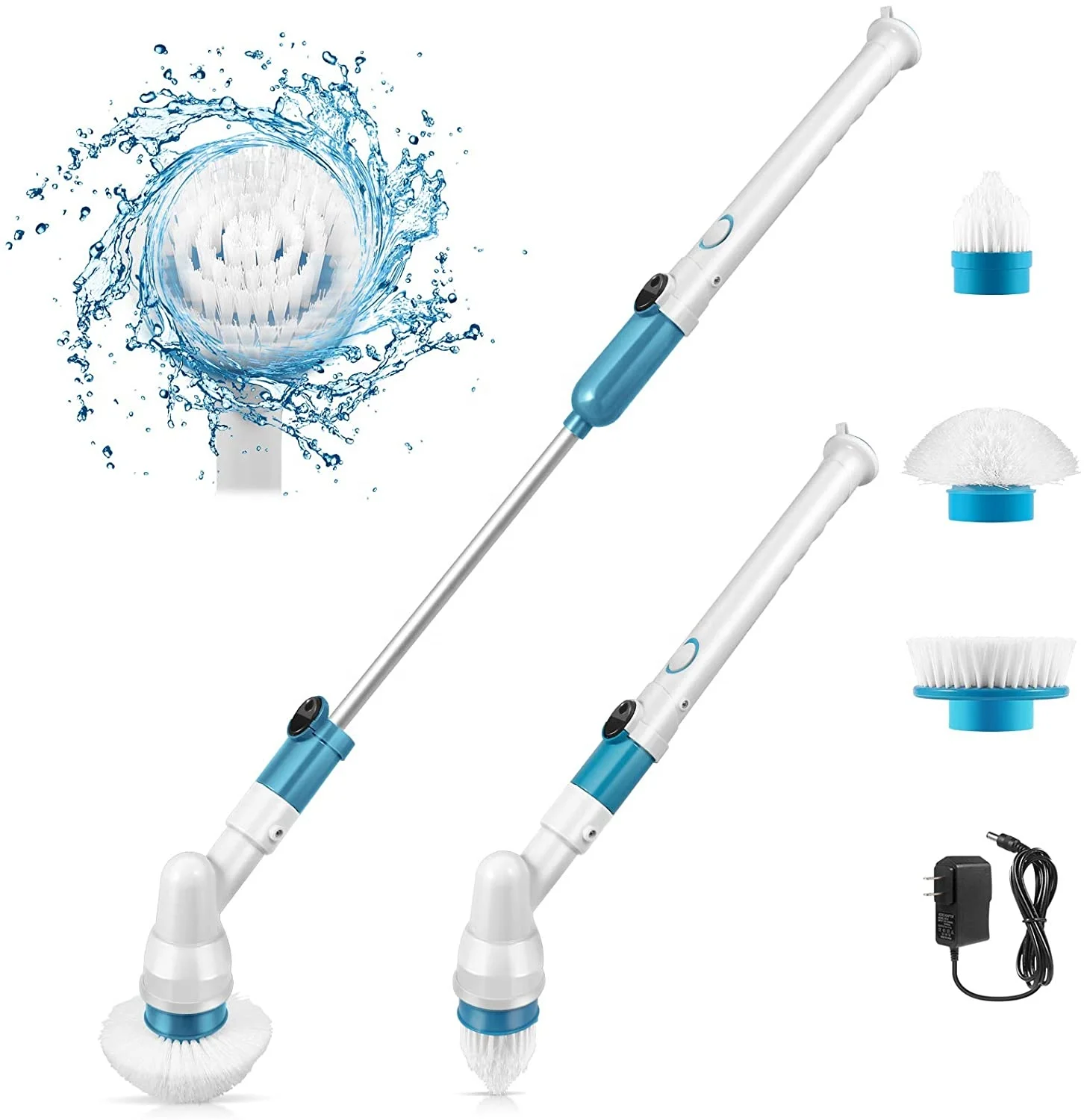 

Electric Cleaning Turbo Scrub Brush Adjustable Waterproof Cleaner Wireless Charging Clean Bathroom Kitchen Cleaning Brush