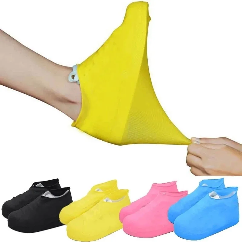 

Hot Sale Wholesale Custom Outdoor Reusable Waterproof Non-slip Easy To Take Silicone Waterproof Shoe Covers, Multi colors