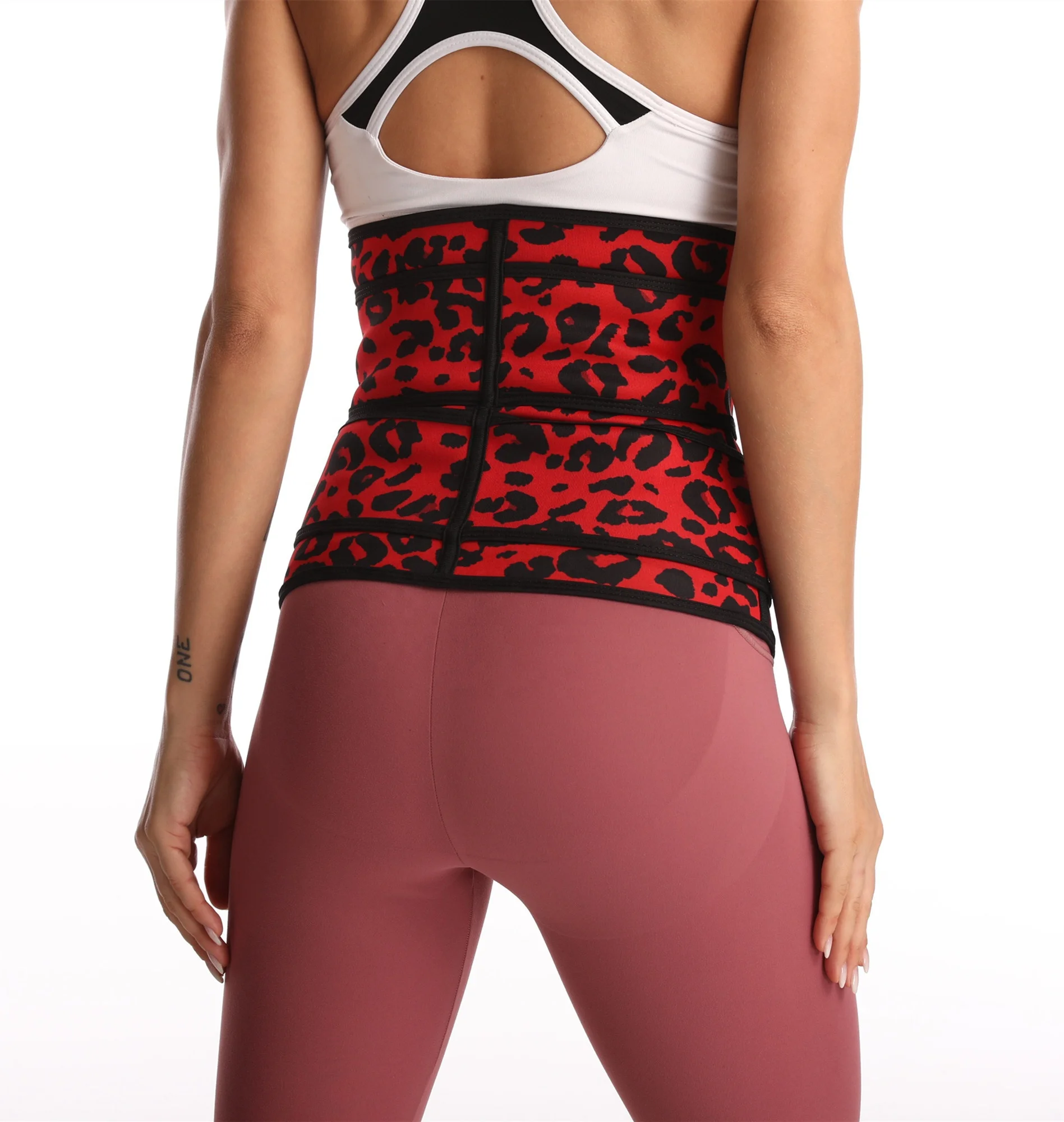 

Women High Quality Leopard Print Waist Sweat Trainer, Customized color