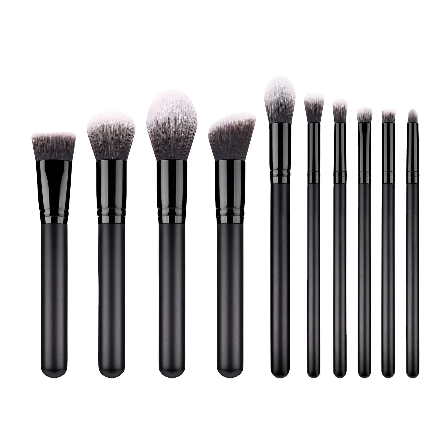 

pincel de maquiagem providers custom 10 pc private label premium solid wood black long handle makeup brush set