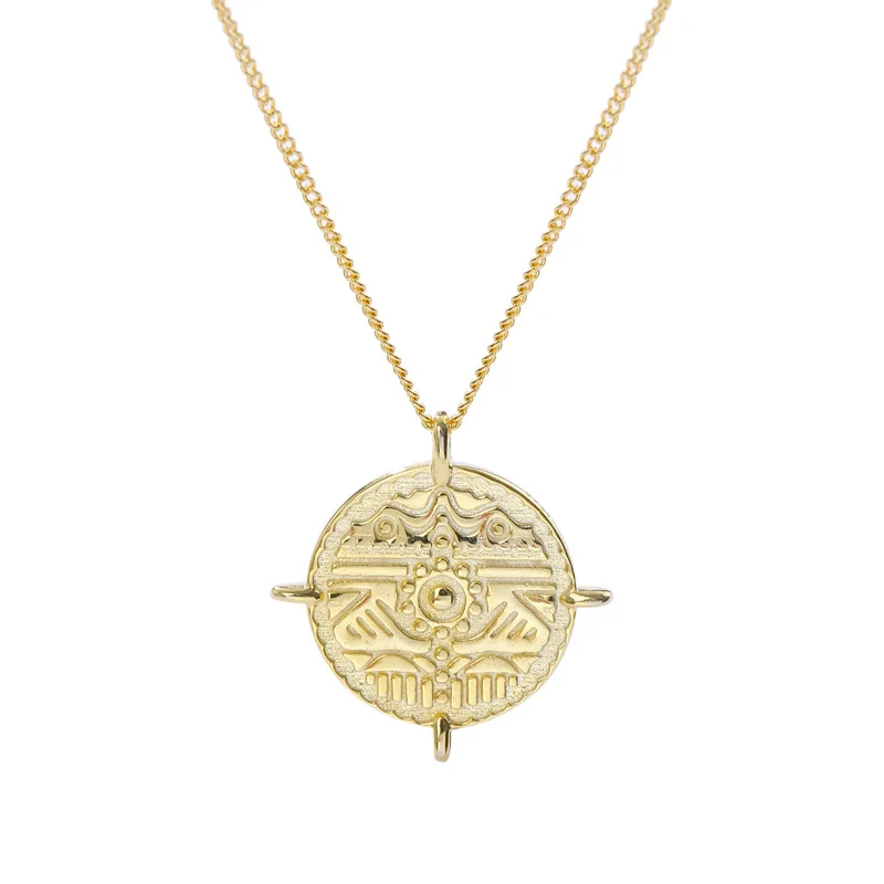 

925 Sterling Silver Fashion Round Necklaces for Women Vintage Pendant Necklaces