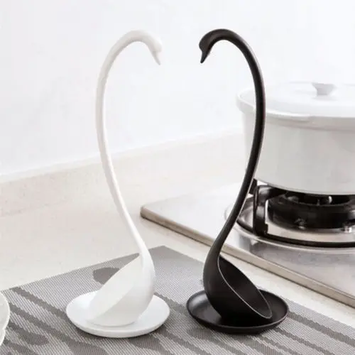 

2020 new design elegant swan kitchen soup ladle spoon kitchen best gifts, White black