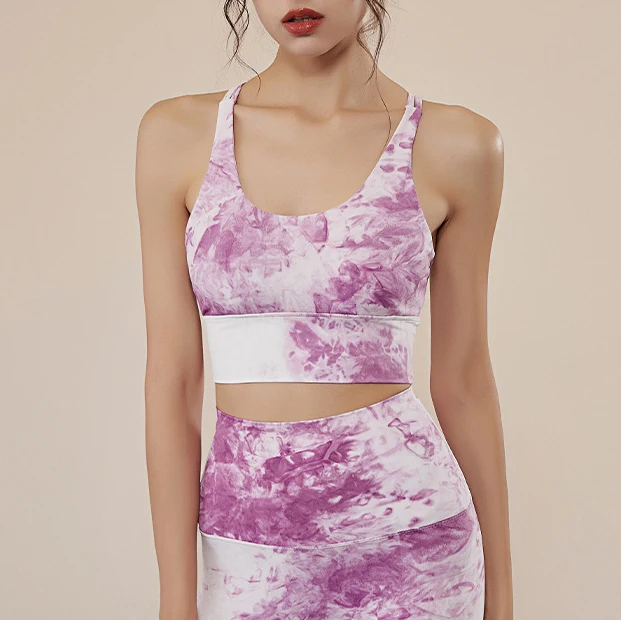 

Betteractive Factory High Quality Sport Woman top Fashion OEM Comfortable High Support Yoga Top Tie Dye Bras, Accept customized color