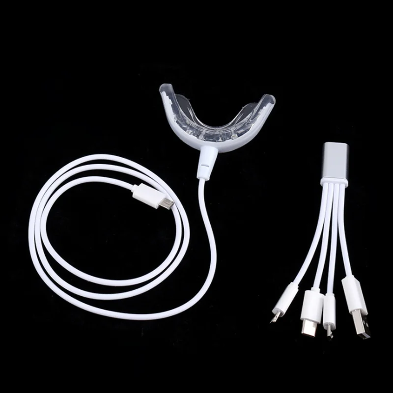 Home Use Dental Bright White Teeth Whitening Led Light USB Kit, White color