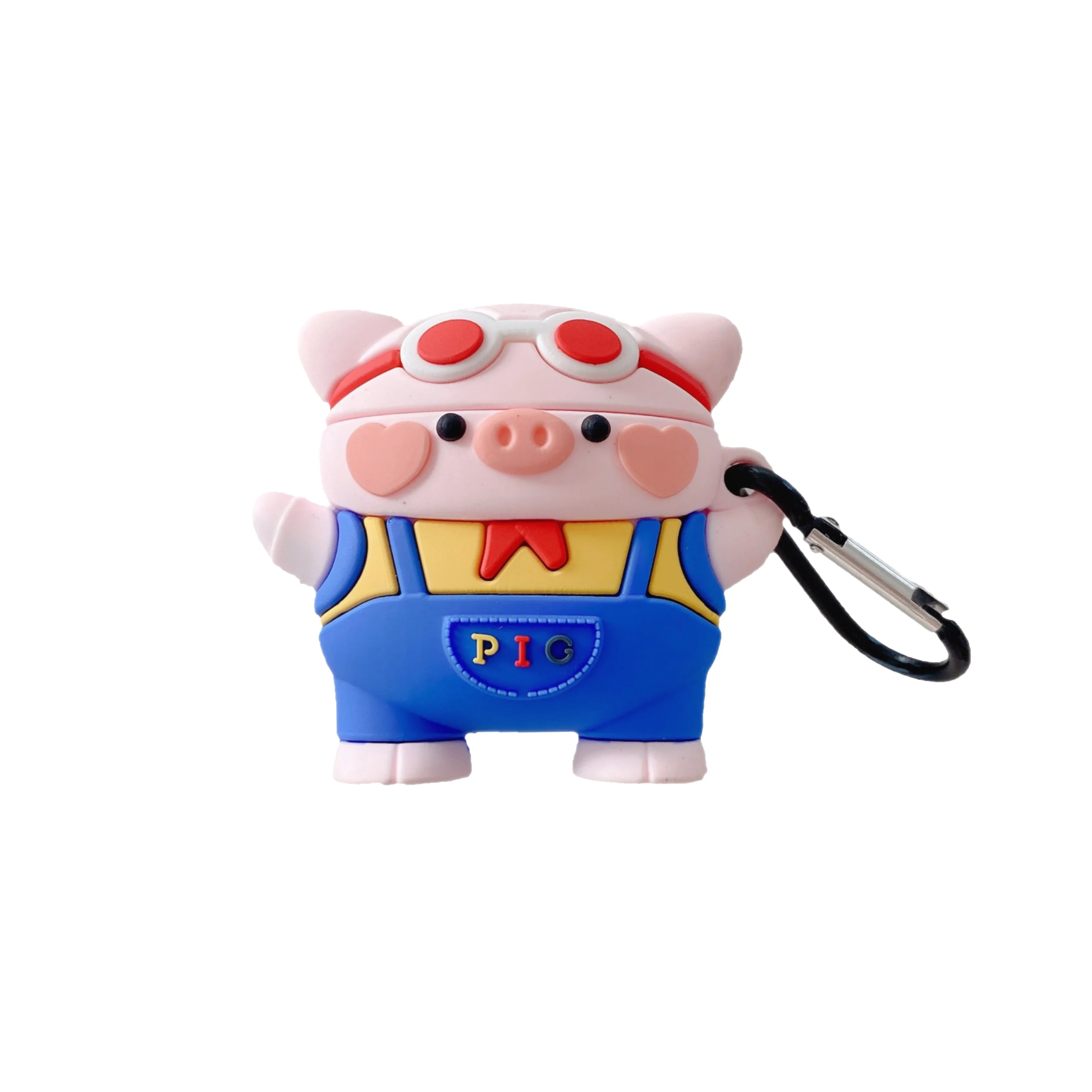 

2021 3D Cute Pink Backpack Pig Designer Wireless Earphone Case Silicone Case with Chip for Airpods 1 2 Pro 3