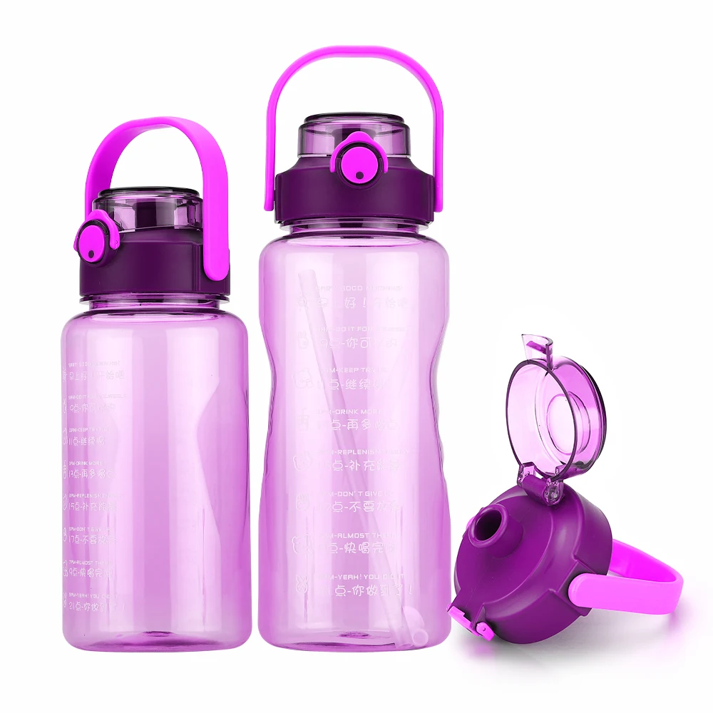 

Custom Motivational BPA Free PETG Plastic Wide Mouth 1.5L 2L 1 gallon Half Gallon Gym Water Bottles, Customized color