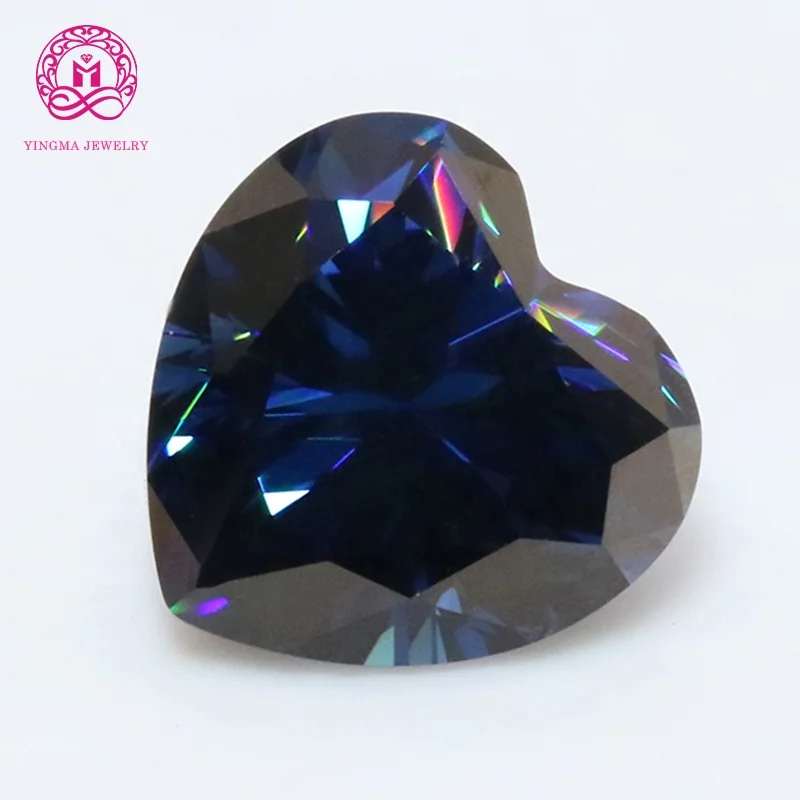 

Hot Sale Heart Cut Lab Grown Gemstone Original Color Moissanite Blue Sapphire Moissanite for Jewelry Making