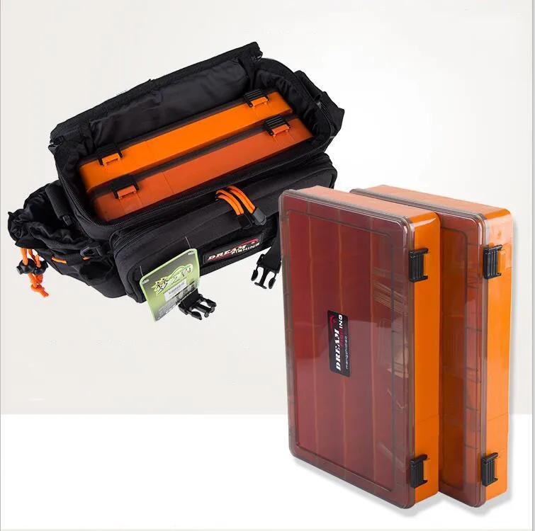 

High Quality PP Plastic Not Fragile High Transparency Multi-purpose Fishing Tackle Box with 16pcs Adjustable Removable Dividers, Green, orange, yellow