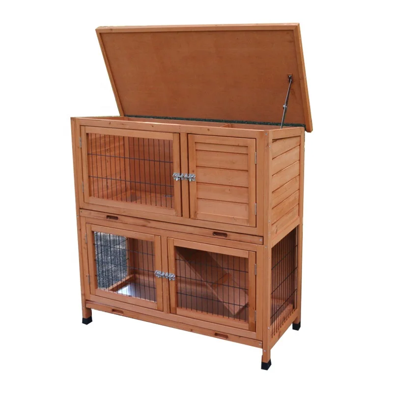 

Wooden Rabbit Cage Indoor and Outdoor Use for Bunny, Rabbit, Chicken and Other Pets, Customized color