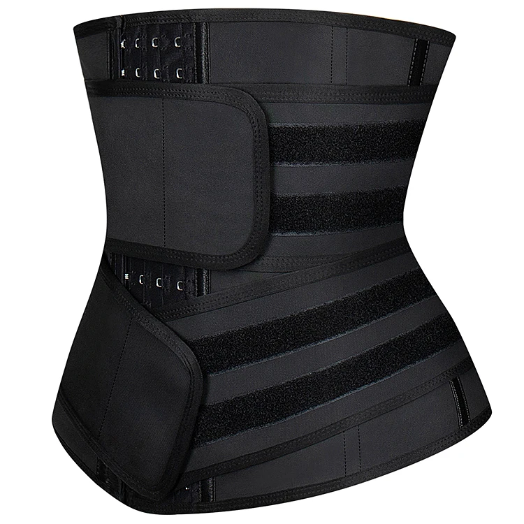 

Latex Waist Trainer 9 Steel Boned Two Strap 4 Adjustable Hook Corset
