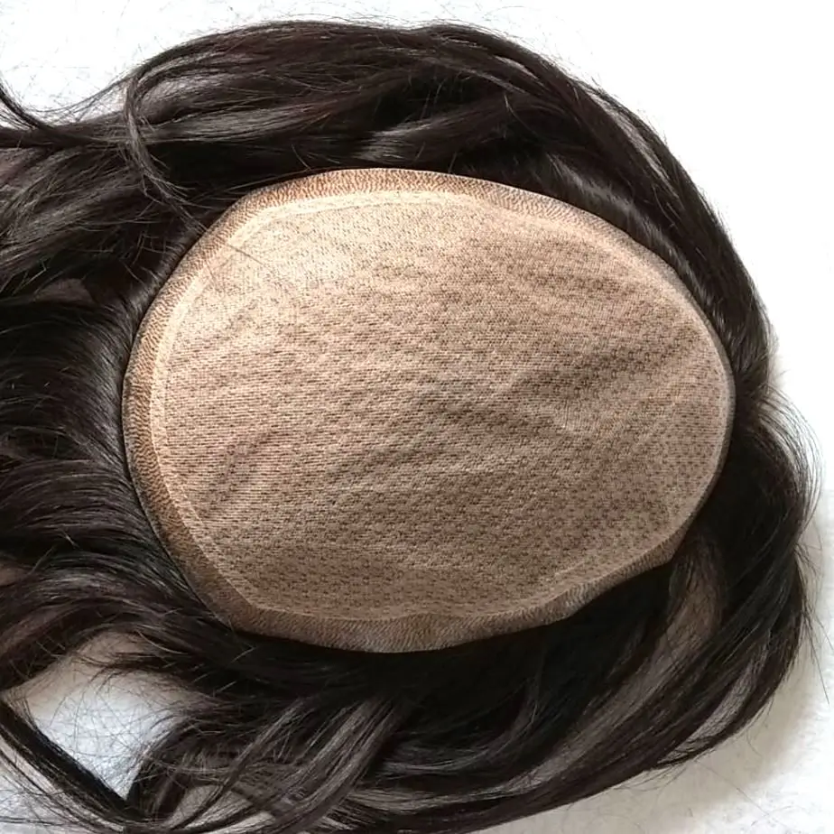 

Qingdao Natural Looking Men Toupee Super Silk Top With Injected Hair All Around Men Hair Toupee, Natural color