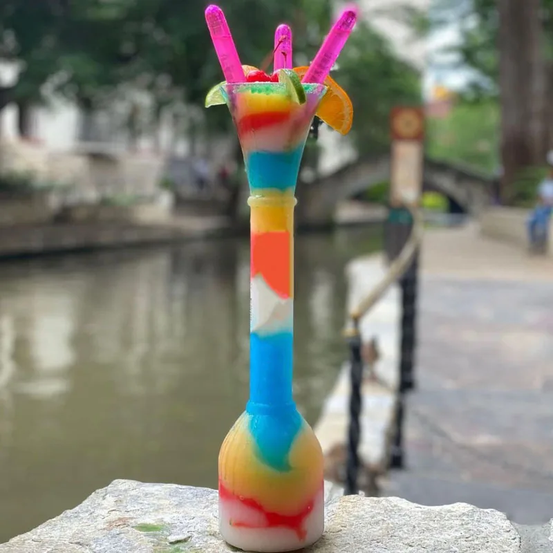 Big Size Large Capacity Beer Yard Plastic Yard Cup With Lanyard And Lid